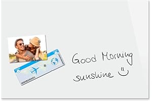 ‎SIGEL Sigel B1200 Glas-Magnettafel BeBoard rein-weiß, 60 x 40 cm, Memoboard magnetisch & beschreibbar, incl 2 Neodym-Magnete, rahmenlos, für Wohnung und Büro