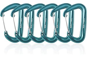 Galerie SV 6 moschettoni a moschettone, per arrampicata, carichi pesanti, in alluminio, 12 KN (1200 kg), in alluminio, per amache, campeggio, viaggi zaino (verde)
