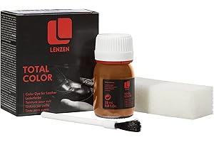Lenzen Total Color Tinta per Pelle e Tessuti I Tintura per Scarpe e Borse I Riparare Piccoli Difetti I Crema Colorante I 25 ml