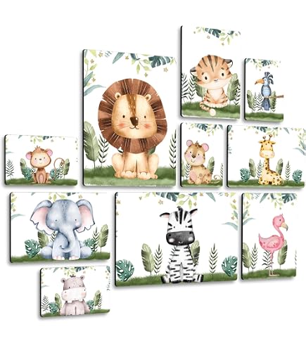 Stampe di animali della foresta ad acquerello, set di 2 decorazioni murali per la cameretta dei bambini - Italia
