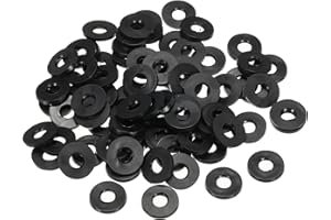 PATIKIL Arandela Plana de Goma M6, Paquete de 40 Unidades 6mm ID 14mm OD 2.5mm de Grosor Junta Espaciadora de Sellado para Grifo, Tubo de Agua, Perno de Fijación, Negro