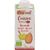 ECOMIL Cousine Almond Nature, Cooking Almond Cream (192314), 12 x 200 Ml