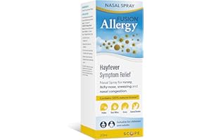 Fusion Allergy Nasal Spray with 100% Natural Ectoin. Quick Relief for Stuffy/Itchy/Runny/Blocked Noses Caused by Allergens. Suitable for All Ages (20ml - 140 doses)