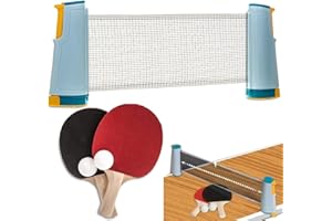 Almineez Portable Instant Table Tennis Travel Sports Game Set - Retractable With Adjustable Mesh Net, 2 Bats,2 Ping Pong Balls