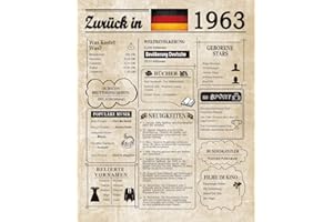 Woaipati Zurück in 1963 Poster, Dekoration zum 60. Geburtstag, edle Vintage-Tischdekoration, tolles Geschenk für 60-jährige Frau, Mann