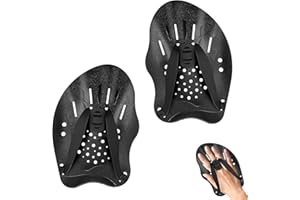 Pamtns 1 Paio Pale da Mano da Nuoto Swim Paddle Finger Paddle Regolabile Palette Nuoto Pagaia per Nuoto Mano Palette per Allenamento al Nuoto Accessorio da Allenamento Unisex Adulto