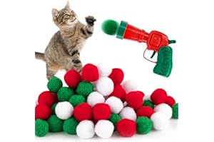 deegbbyi Juego de Lanzador de Juguetes para Gatos con 100 Bolas, Lanzador de Juguetes para Gato, Juguete de Bola de Gato, Juego Interactivo para Gatos y Perros, para Interiores, al Aire Libre