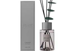 Airkeep Difusor de Aromas 200ml, Ambientador Hogar Vainilla de Cachemira Gris Difusor de Fragancia Ambientador para Habitaciones, Baños, Oficinas, Armarios
