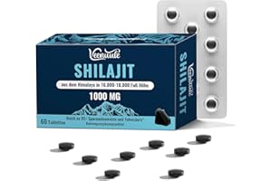 ‎VEENUULE Shilajit Tabletten 30.000 mg Hochdosiert, Reine, aus 18.000 Fuß Höhe Himalaya, Reich an Fulvosäure und über 85 Mineralien, 1000 mg pro Portion (60 Tabletten)