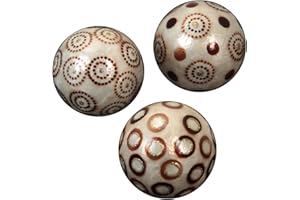 DonRegaloWeb DRW - Set de 3 Bolas de nácar de Diferentes Modelos en Tonos Blancos y tostados