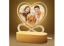 Giftove Cadeau Personnalisé Couple - Lampe Cadre Photo en Verre - pour Femme Homme Copine Copain Original -Idées Cadeaux Noël