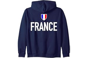 FRANCE DRAPEAU SPORTIF BLASON BLEU BLANC ROUGE France Drapeau Bleu Blanc Rouge Sportif Blason Sweat à Capuche