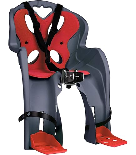 Seggiolino Anteriore Bici Attacco Manubrio Nero/Rosso + Protezione HTP