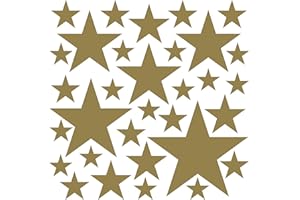 PREMYO 32 Estrellas Pegatinas Pared Infantil - Vinilos Decorativos Habitación Bebé Niños - Fácil de Poner Oro