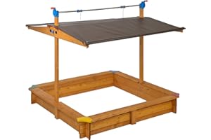 GASPO Sabbiera Mickey II Dotata di tettuccio Retrattile, sabbiera con tettuccio Regolabile Tramite manovella | 140 x 140 cm | Certificata TÜV