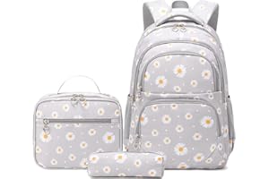 SIVENKE Zaino Ragazze per Scuola Elementare Media Superiore Zaini Ragazza 3 Pezzi con Borsa Termica Astucci Matite Borsa Scuola Ragazzi Zainetti Set per Bambini Zaini Scolastici per PC Portatili