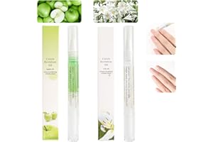 MESCHETT 2 bolígrafos de aceite para cutículas para el cuidado de las uñas,bolígrafo de aceite revitalizador de cutículas con cepillo suave,aceite de cutículas para evitar que las uñas se agrieten y se sequen