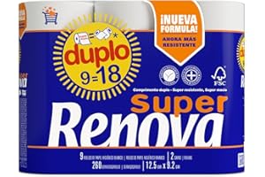 Renova 200072795 Super Double Carta Igienica, 9 rotoli, Bianco, 32.5