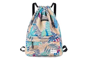 Risefit Waterproof Drawstring Bags, Printed Gym Bags Sports Backpacks for School PE Yoga for Men Women Girls Students