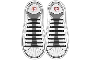 INMAKER No Tie Laces for Kids and Adults, Silicone Flat Shoe Laces for Trainer, Elastic Waterproof Tieless Running Shoe Laces