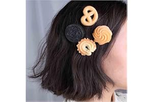 Cybche Kekse Haarspangen Keks Haarspange Kekse Haarnadel Braun Lebensmittel Pins Clips Künstliche Kekse Haarspangen Dekorative Accessoires Schmuck Für Frauen (4pcs)