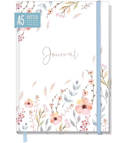 paper&you® Dotted Journal gestippeld A5 met spiraalbinding Golden Hearts 160 pagina's, notitieboek met spiraal, collegeblok, spiraalblok - duurzaam & klimaatvriendelijk