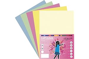 Fabrisa 15506 Pack 250 hojas cartulina color surtido pastel A4 180g
