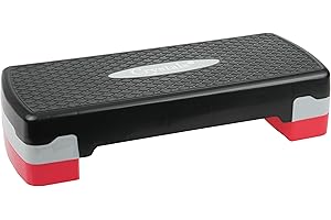 CRYSTALS 2 Level Adjustable Yoga Step Aerobic Fitness Stepper With Free Gym Exercise Chart in 4 Colors by Janoon®