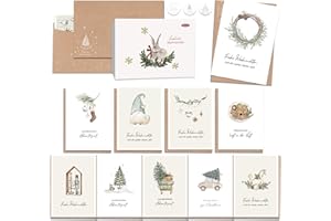 BELLOVE Weihnachtskarten mit Umschlag Set 30 Stück A6 Klappkarten zum Fest unterschiedlichen Motiven – Weihnachtsgrußkarten für Familie, Freunde & Kollegen