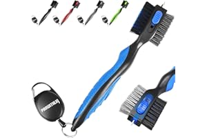 prowithlin Środek czyszczący do kijów golfowych i szczotka do kijów golfowych 2 w 1, 6 m, chowana metalowa klamra z zamkiem błyskawicznym i chowana ostra kostka, ponadwymiarowa głowica szczotki,