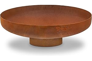 BBQ-Toro Braciere Ø 60 cm | Effetto Ruggine | Da Esterno con Gamba di Supporto | Garden Fire Pit, Fire Bowl per il Giardino