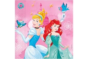 Procos Paper Napkins FSC Disney Princess Live Your Story (33 x 33 cm, Double Layer), Pack of 20, Folat 93849P Napkins, 33 x 33 cm, 20, Multicoloured