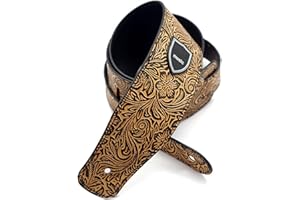 JSHshield Accessori Tracolla per Chitarra in Pelle PU, Tracolla per Chitarra Retrò a Lunghezza Regolabile, Tracolla per Chitarra Elettrica, Tracolla per Chitarra Acustica e Tracolla per Basso