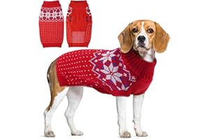 KATZINST Pull pour Chien, Pull Chien, Pull Noel Chien, Pull Chien Petite Taille, Pull-Overs pour Chiens, Pull Chien Grande Taille, Pull Chien Moyen Bouledogue Français Teckel Labrador, Rouge L