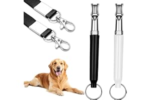 OYKRUEATS 2 Stück Hundepfeife,Adjustable Hundepfeife Hochfrequenz Lautlos Pfeife Rückruf,Metall Erziehungshilfen Hundepfeife Rückruf,Hundetraining Hundepfeife Gegen Bellen,für Hundeausbildung(Schwarz,Weiß)