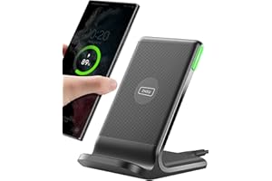 INIU Wireless Charger Stand, 15W Qi Zertifiziert Induktive Ladestation Schnelles Kabelloses Ladegerät Handy Ständer handyhalterung für iPhone 17 16 15 14 13 12 Pro Max Samsung Galaxy S23 S22 Google