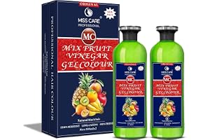 Miss Care Original MC Mix Fruit Vinegar Gel Colour (Natural Black Hair) - 1000 ml, Ammonia Free Hair Dye for Men and Women, Smooth Application