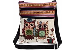 Btruely Handtasche Damen Schultertasche Gestickte Eule Tragetaschen Frau Briefträger Paket