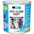 Anti-Climb Security Paint | New Venture Products | Long lasting deterrent for unwanted intruders | Easy to apply | Black, White, Red, Green or Grey (BLACK) | 2.5 Litres
