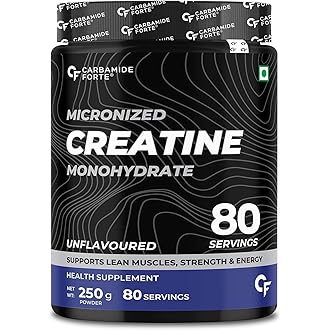 Carbamide Forte Creatine Powder | Creatine Mono Hydrate | Micronized Creatine Monohydrate 250g Unflavoured for Lean Muscle, Strength & Energy | Gym Su