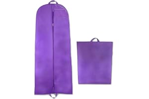 Goal Winners Breathable Wedding Gown Long Dress Bridesmaid Showerproof Garment Clothes Cover Storage Bags - 183cm (72 Inch) - Purple