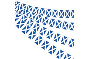 AhfuLife Scottish Flag Bunting 30pcs Flags for St. Andrew's Day Decorations, 10m Double Sided Scotland Bunting for Burns Night Euro Football World Cup Football Party Decorations (1 Pack)