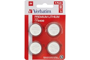 Verbatim Premium litiumknappceller CR2430 4-pack 3 V 290 mAh, litiumknappcellsbatterier för klocka bilnyckel fjärrkontroll ka