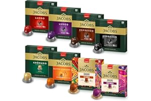 ‎JACOBS Jacobs Kaffeekapseln Vielfaltsbox, 8 Sorten, 6 x 20 + 2 x 18 Getränke, Nespresso* kompatible Kaffee Kapseln, 156 Kapseln