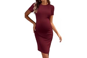 Ekouaer Dam sommar moderskapsklänning sida rynkande ärmlös bodycon klänning söt graviditetsklänning S-XXL