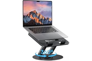 Podstawka pod laptopa OMOTON do biurka, obrotowa podstawa pod laptopa 360°, trwała metalowa podstawa, składana, ergonomiczna podstawka – kompatybilna z MacBookiem i laptopami do 15 cali
