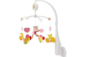 Bieco 37204236 Music Mobile Bear with Melody "La Le Lu", Circa 31 x 31 x 62 cm, Pink