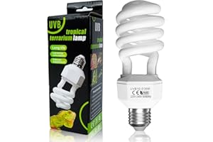 Bonlux UVA UVB Light10.0 Bulb,26W Reptile UVB Light,E27 Screw Base Reptiles Bulb AC 220-240V Tortoise UVA Light Bulb for Amphibians Snakes Lizards Insects Turtles