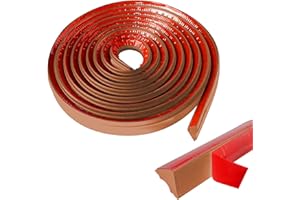 MENAYODA Flexible Deckenleisten Selbstklebend, 5m Flexible Dreieck Zierleiste,Wandleiste Fliesenkantenleiste Paneelleiste Abschlussleiste für Deckenkanten, Wandkanten(22 * 38 mm) (Braun)