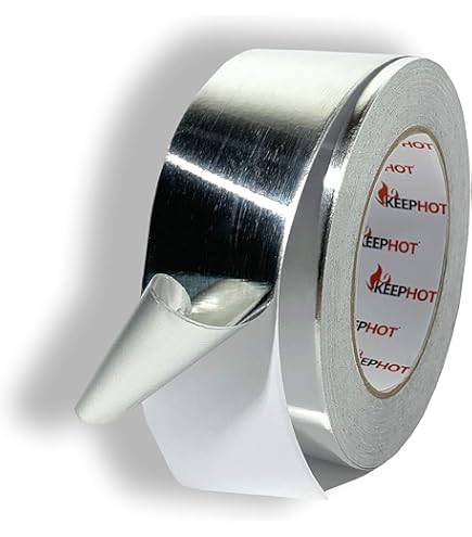 BOMEI PACK Aluminium versterkte tape - 50 mm x 20 m - Aluminium plakband - Waterdicht en hittebestendig - Voor het verzegelen, repareren en isoleren